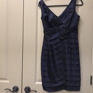 Jones New York Navy midi dress with Rouching